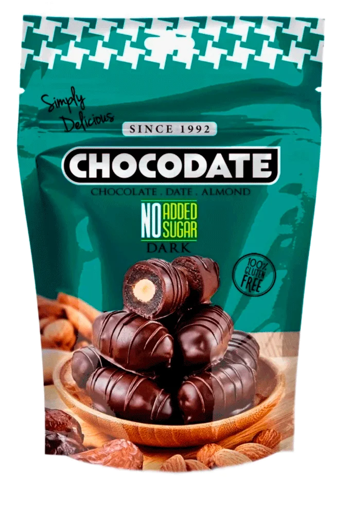 Финики"Chocodate"с миндалем темн. шоколаде без сахара 100г ОАЭ