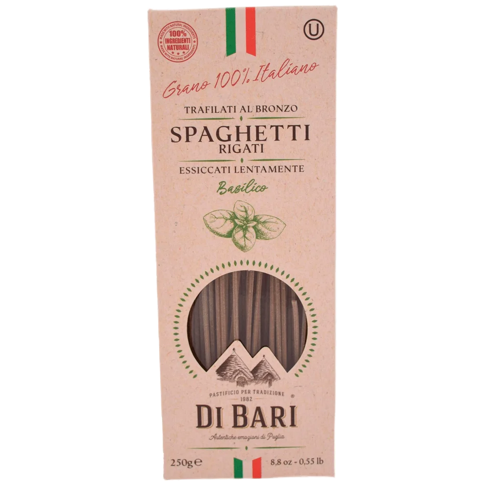 Мак. изделия "Di Bari" Спагетти с базиликом 250гр Италия