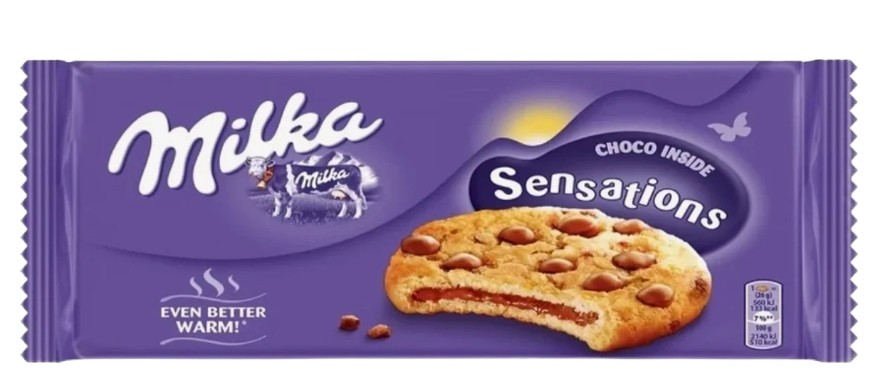 Печенье"Milka"Sens.choco Inside (белые) 156г 
