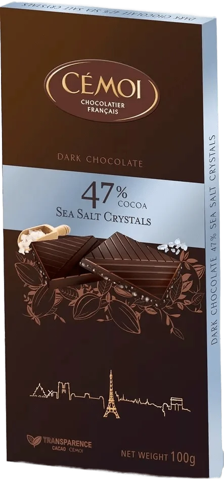 Шоколад "Cemoi" темный с кристаллами соли 100гр Франция