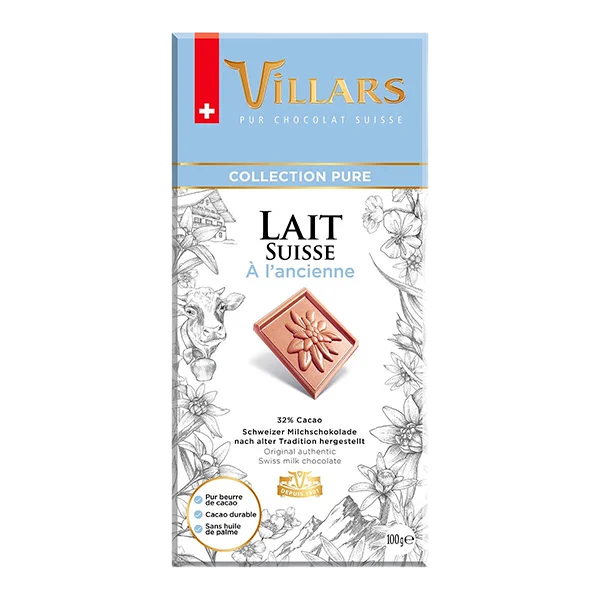 Шоколад "Villars" молочный 32% 100гр Швейцария