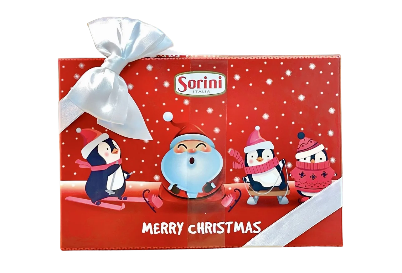 Конфеты "Sorini" Рождественская коробка красная 300гр Италия