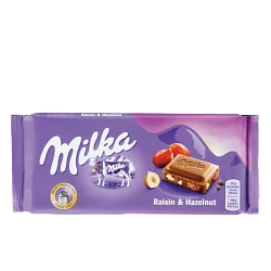 Шоколад "Milka" Raisin & Hazelnut 100гр 